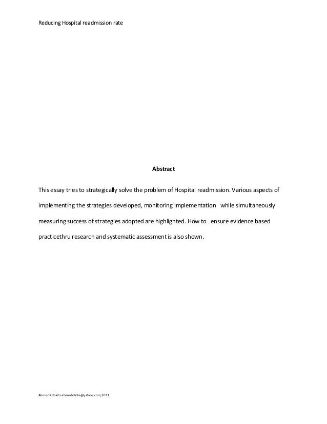 Readmission essay